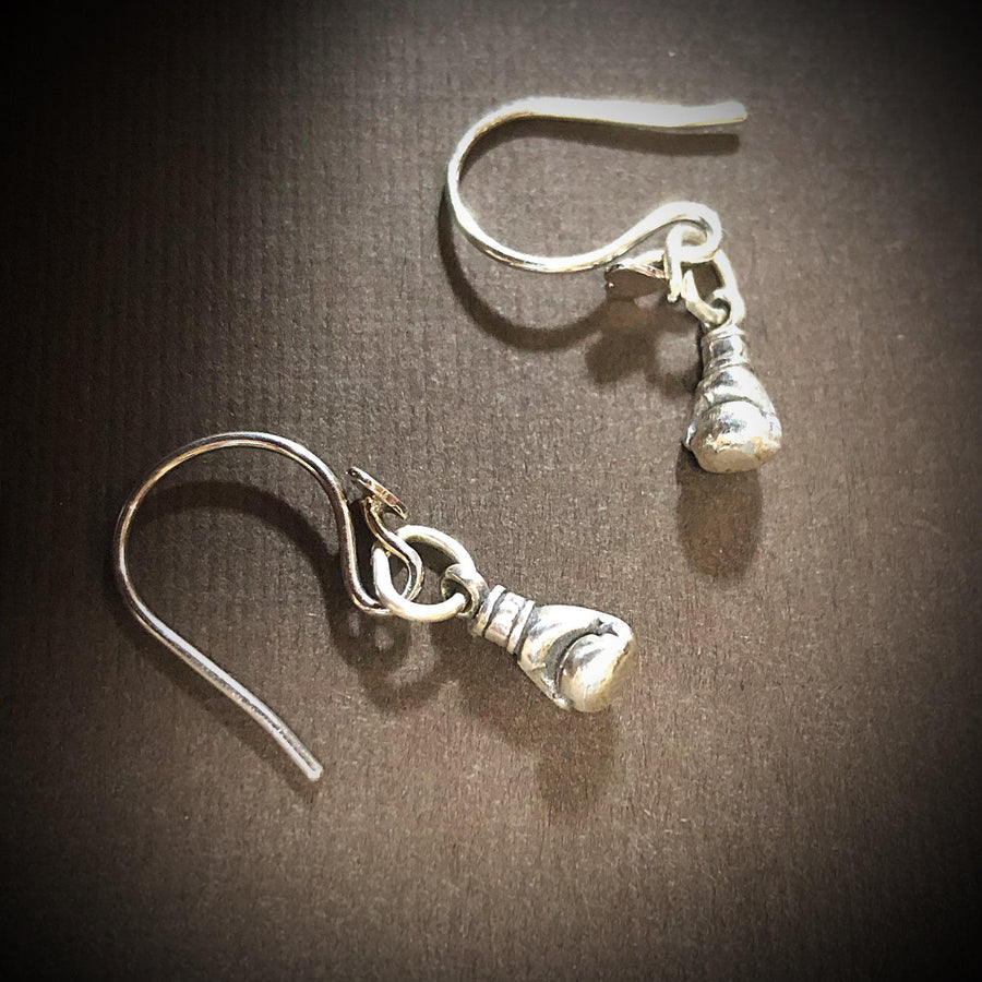 Artisan Sterling Silver Little Boxing Glove Earrings, Minimalist but pack a punch, Be Strong, Girl Power, Fight Like a Girl, Standing Strong