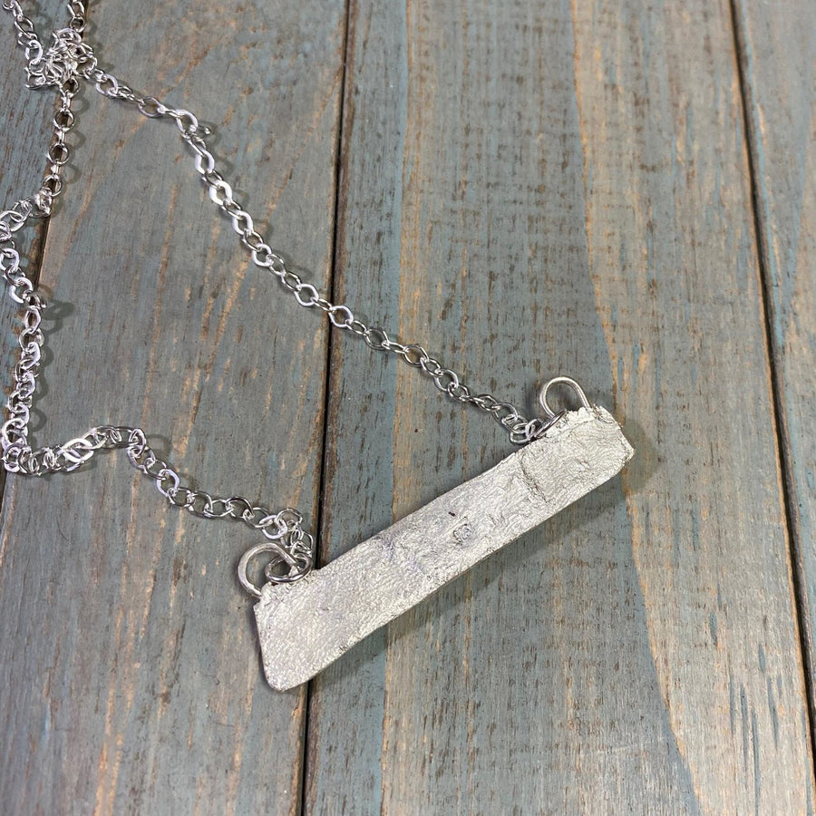 Solid Fine Silver little Houses Pendant, Neighborhood, Minimalist Bar Necklace, Metal Clay, Customizable Necklace, Recycled Silver