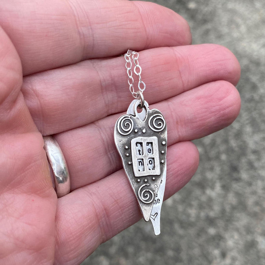 Artisan Sterling Silver and Heart Window Necklace 