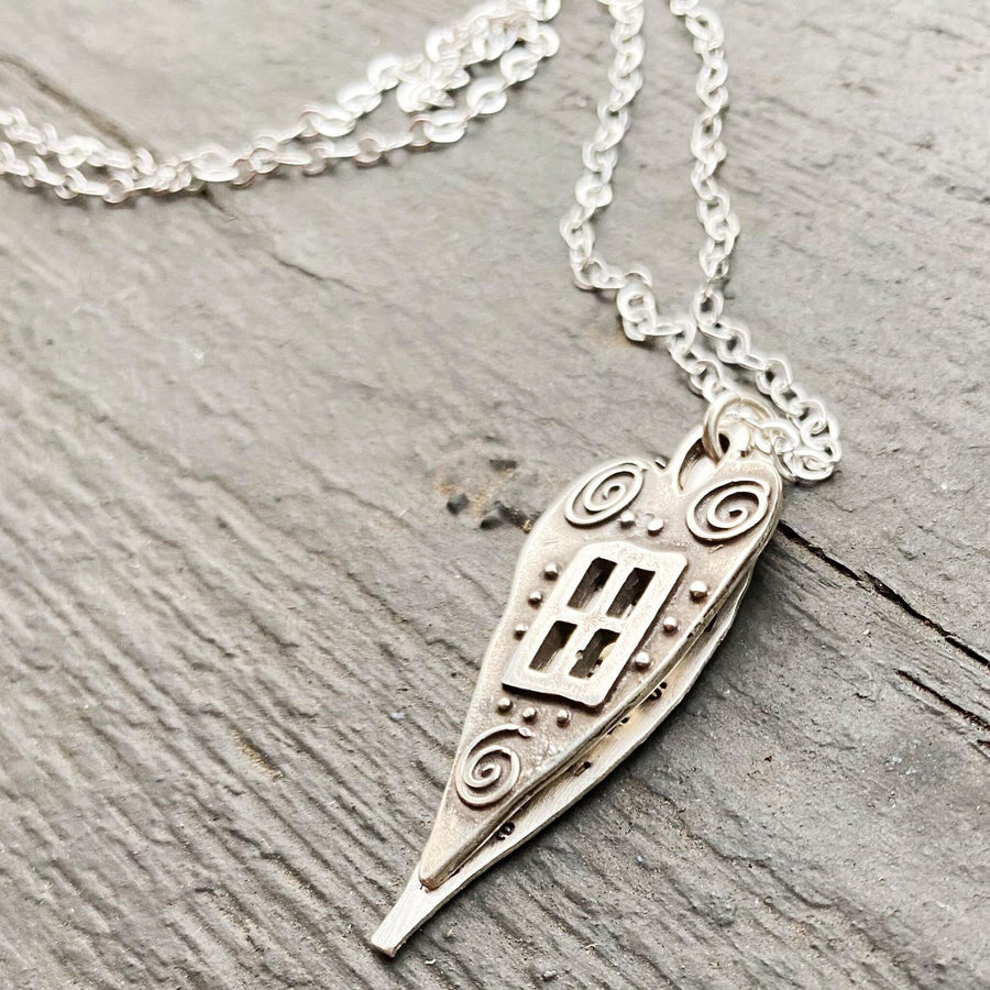 Artisan Sterling Silver and Heart Window Necklace 