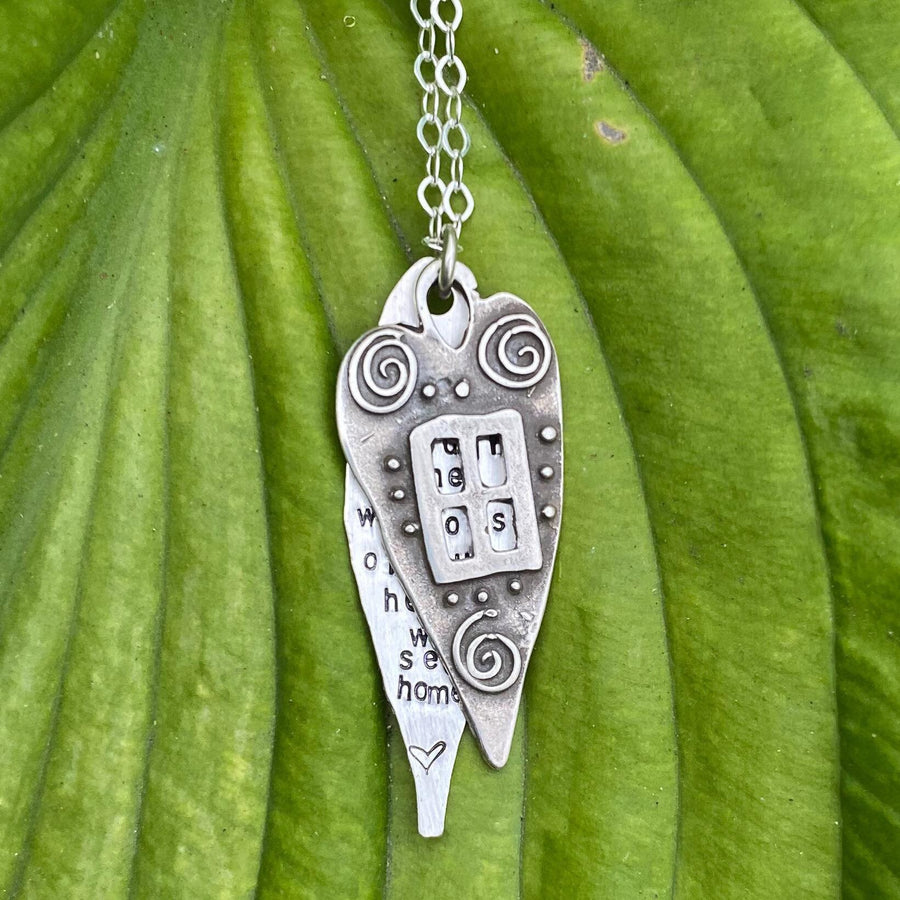 Artisan Sterling Silver and Heart Window Necklace 