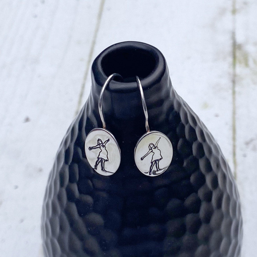 Artisan Sterling Silver Joyful Pregnant Mama Earrings, Pregnancy Earrings, Doula Earrings, Midwife Earrings, Blessingway Earrings, Baby Love