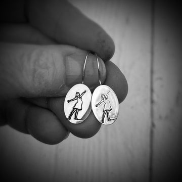 Artisan Sterling Silver Joyful Pregnant Mama Earrings, Pregnancy Earrings, Doula Earrings, Midwife Earrings, Blessingway Earrings, Baby Love