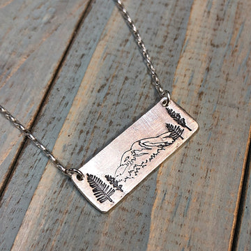 Solid 10k Yellow Gold Mt Rainier Necklace