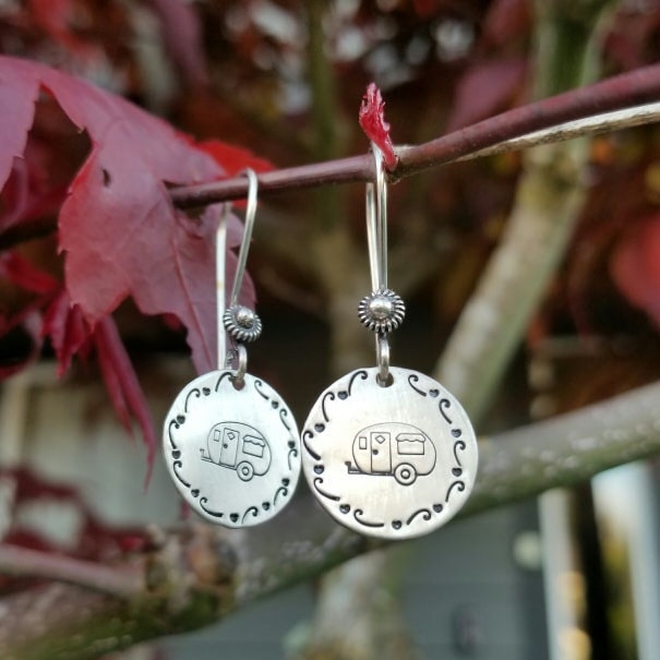 Happy Camper Earrings - Solid Sterling Silver