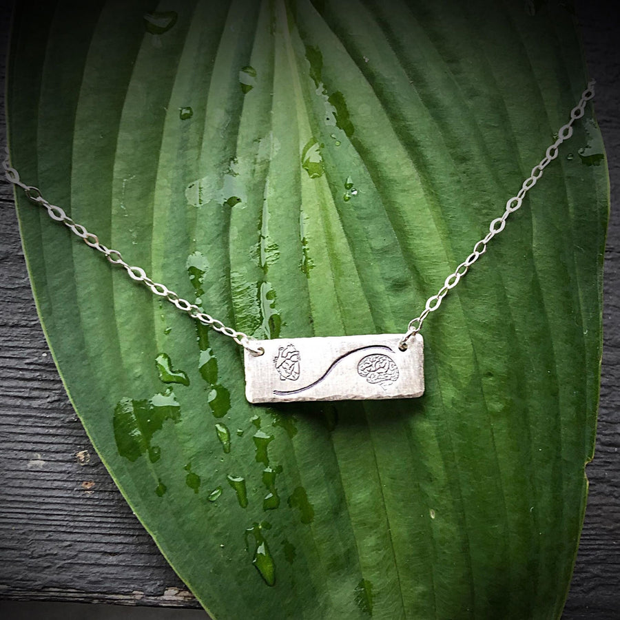 Heart > Mind... or have it done another way!  Solid sterling silver custom pendant necklace