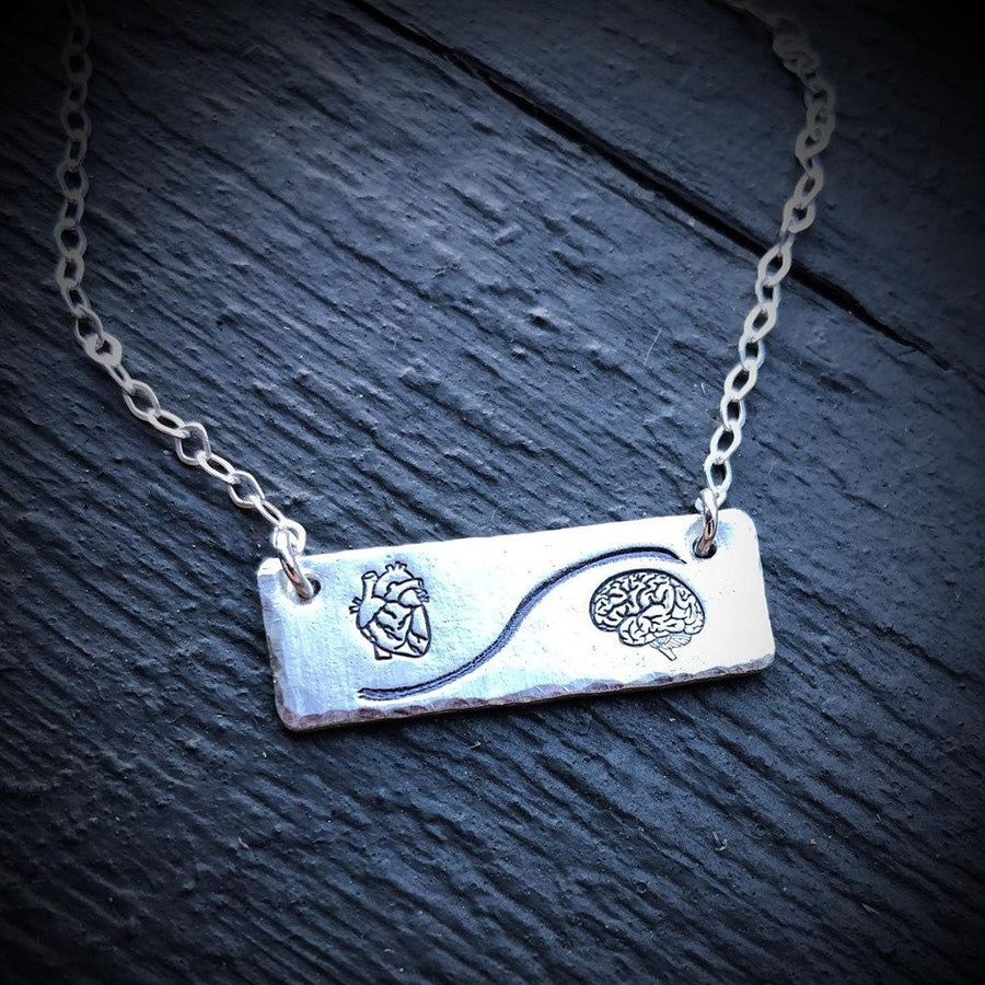 Heart > Mind... or have it done another way!  Solid sterling silver custom pendant necklace