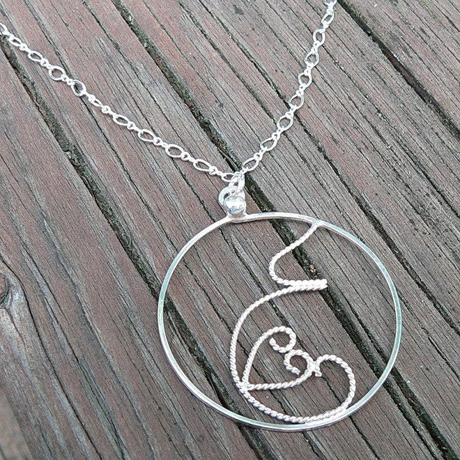 Fluttering Love... A pregnancy necklace. Hand Forged Sterling Silver