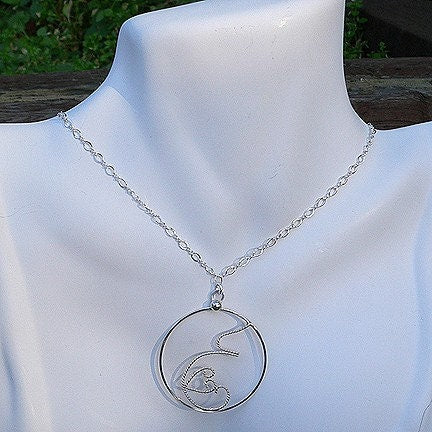 Fluttering Love... A pregnancy necklace. Hand Forged Sterling Silver