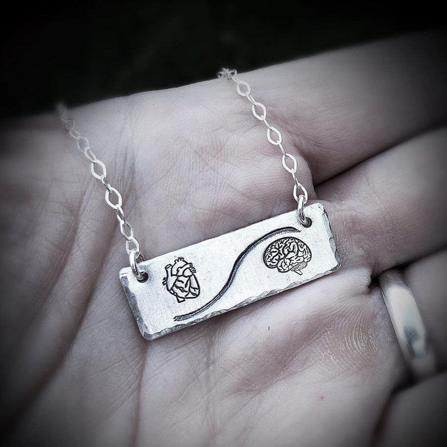 Heart > Mind... or have it done another way!  Solid sterling silver custom pendant necklace