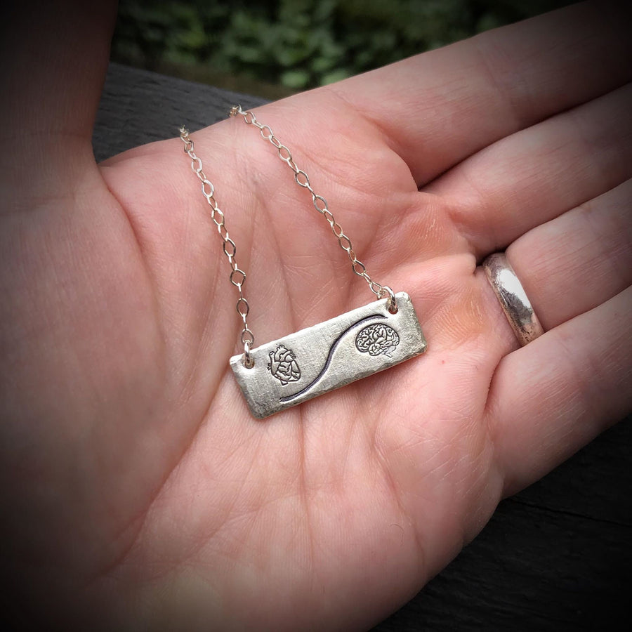 Heart > Mind... or have it done another way!  Solid sterling silver custom pendant necklace