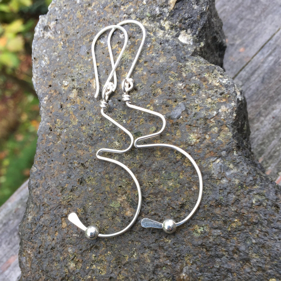 Tiny Movement Solid Sterling Silver Pregnancy Earrings