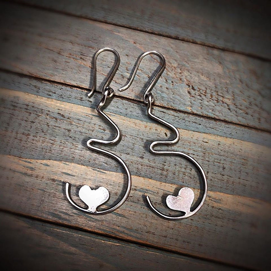 Growing Love Solid Sterling Silver Pregnancy Earrings