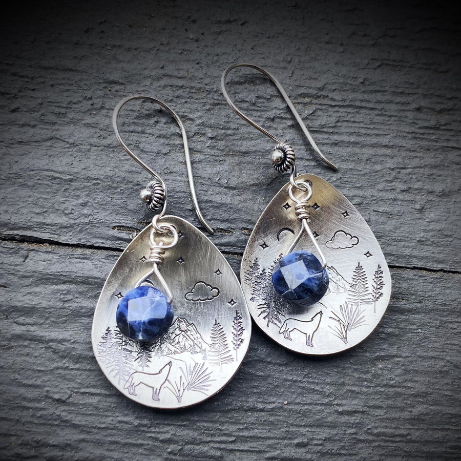 Blue Wilderness ~ Artisan Sterling Silver Petal & Deep Blue Sodalite