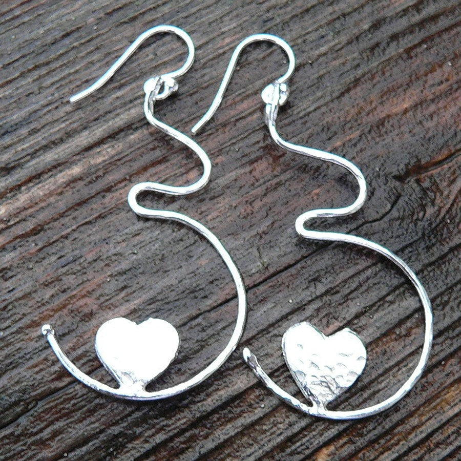 Growing Love Solid Sterling Silver Pregnancy Earrings