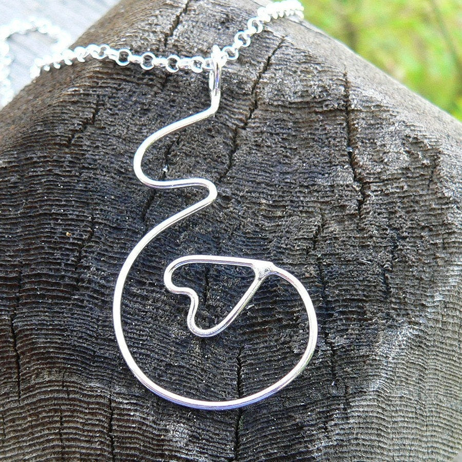 Unfurling Love...A pregnancy necklace. Hand Forged Sterling Silver Pendant