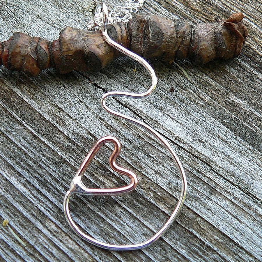 Unfurling Love...A pregnancy necklace. Hand Forged Sterling Silver Pendant