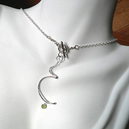 Hip Mama - A Pregnancy or Birth Necklace.  Solid Sterling Silver with Choice of Stone/Crystal/Pearl